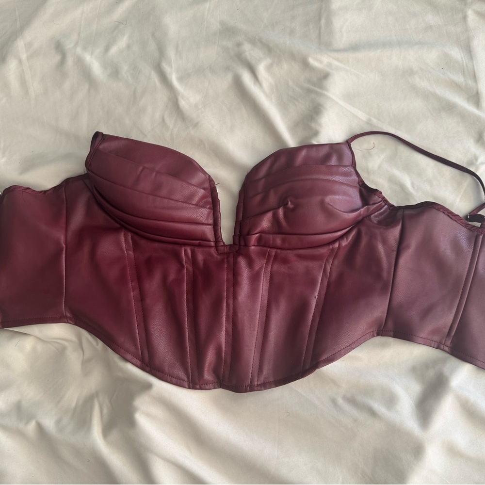 AKIRA Burgandy Corset Top
